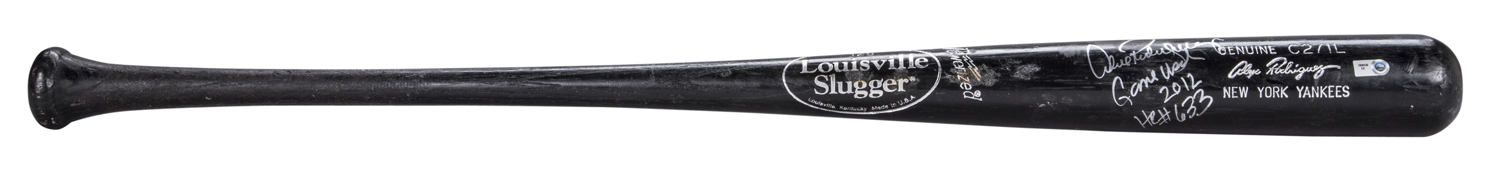 2012 Alex Rodriguez Game Used and Signed Louisville C271L Bat for Career HR #633 (PSA/DNA GU 10 & MLB Auth)